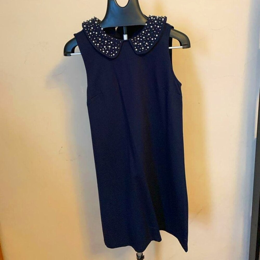Philosophy Dress Beaded Collar Navy Blue Sleeveless Women’s Sz Small